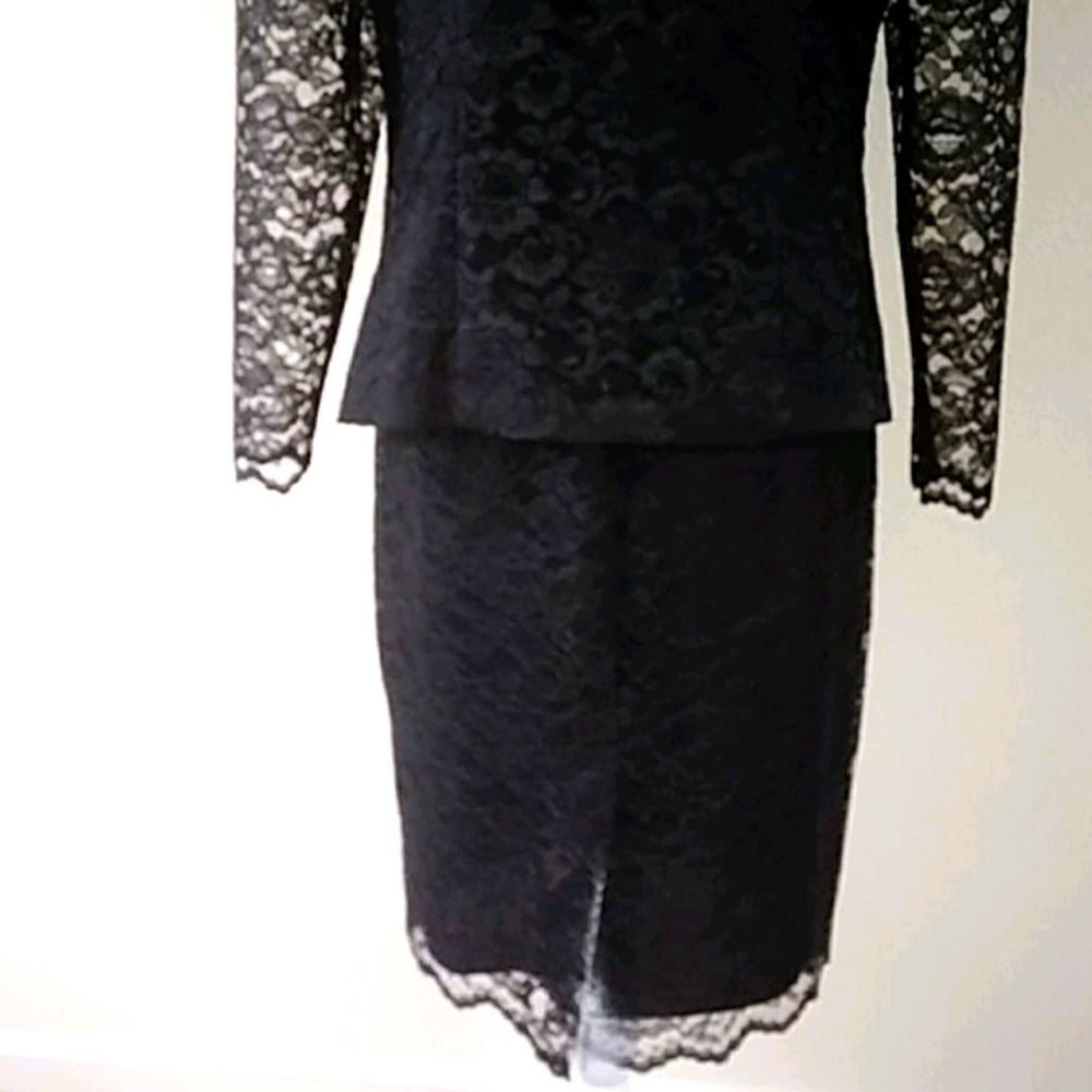 VINTAGE LACE DRESS  DAVID ROSE  BLACK - Picture 6 of 12